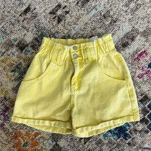 Pink Lily • Yellow Denim Paperbag Shorts
